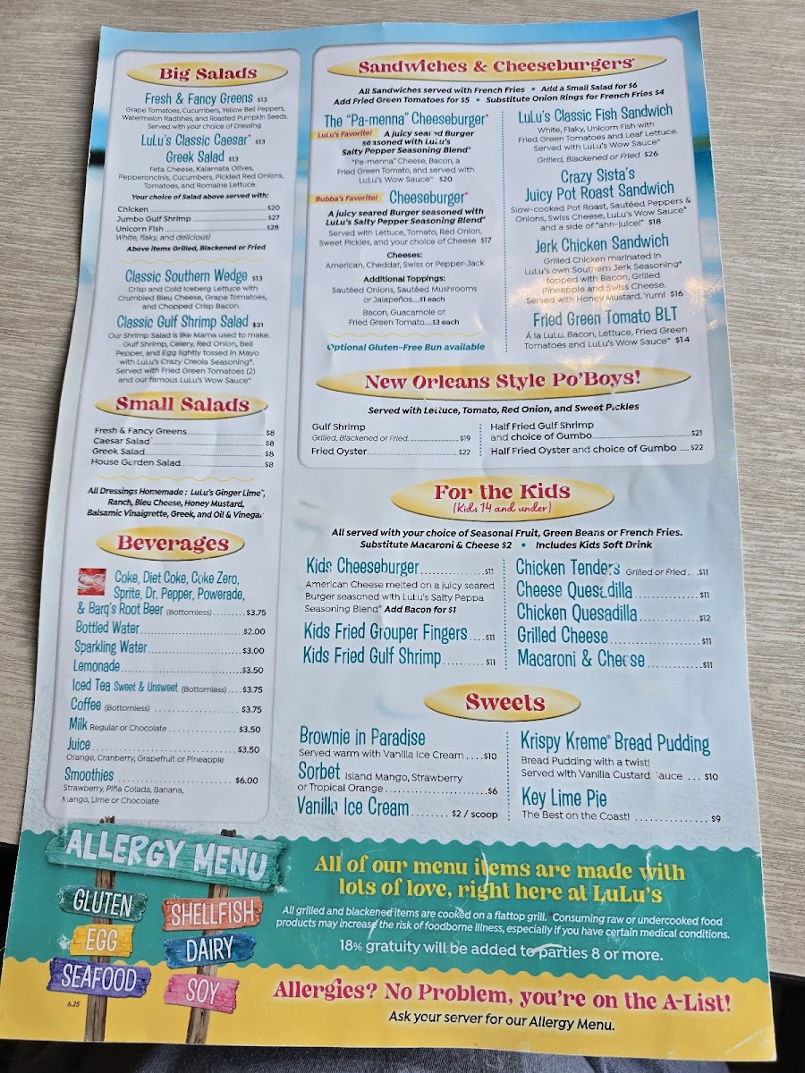 LuLu's Gulf Shores Menu - Image 2
