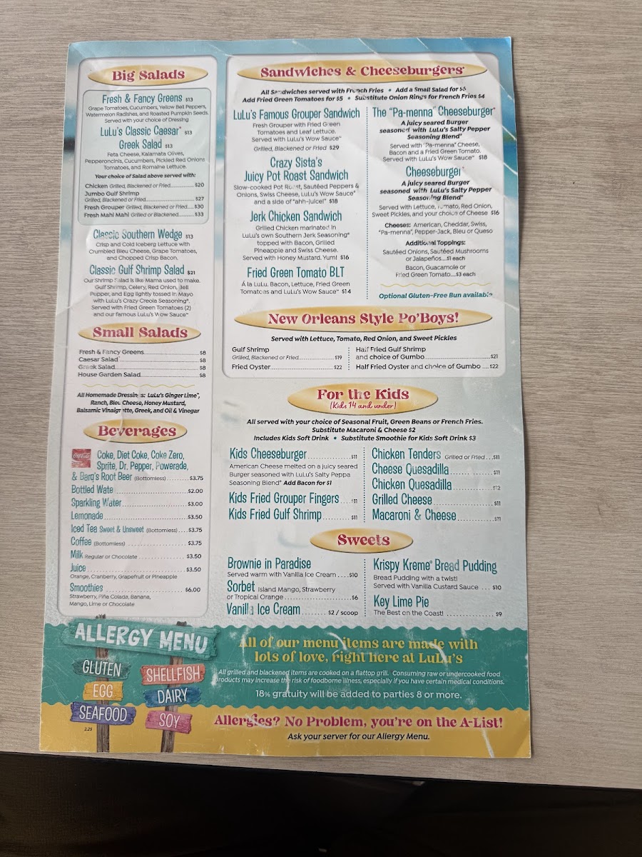 LuLu's Gulf Shores Menu - Image 6